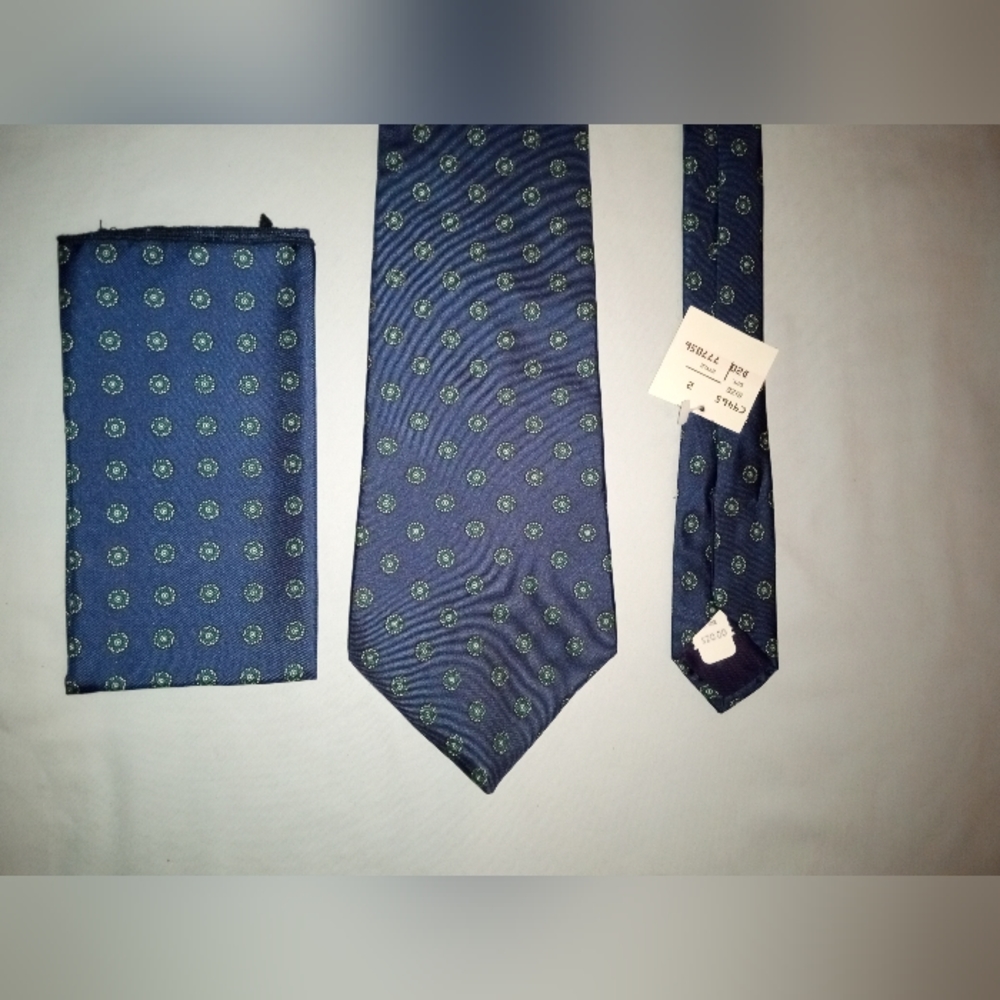 TIE "VENANZI" MENS Italian Made, 💯% SILK "' w POCKET SQUARE. Made In Italy.
